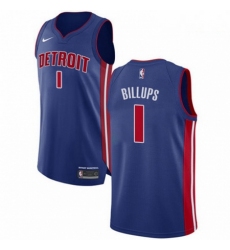 Mens Nike Detroit Pistons 1 Chauncey Billups Authentic Royal Blue Road NBA Jersey Icon Edition