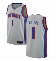 Mens Nike Detroit Pistons 1 Chauncey Billups Swingman Silver NBA Jersey Statement Edition
