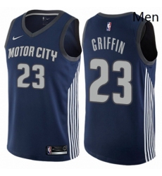 Mens Nike Detroit Pistons 23 Blake Griffin Swingman Navy Blue NBA Jersey City Edition 