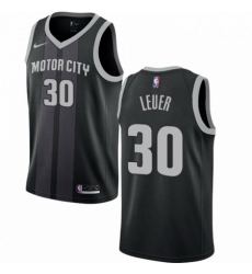 Mens Nike Detroit Pistons 30 Jon Leuer Swingman Black NBA Jersey City Edition 