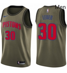 Mens Nike Detroit Pistons 30 Jon Leuer Swingman Green Salute to Service NBA Jersey 