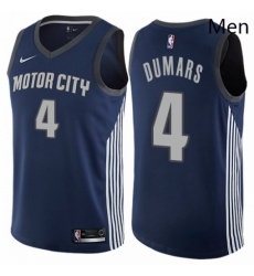 Mens Nike Detroit Pistons 4 Joe Dumars Authentic Navy Blue NBA Jersey City Edition