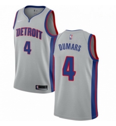 Mens Nike Detroit Pistons 4 Joe Dumars Swingman Silver NBA Jersey Statement Edition