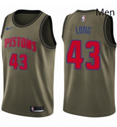 Mens Nike Detroit Pistons 43 Grant Long Swingman Green Salute to Service NBA Jersey