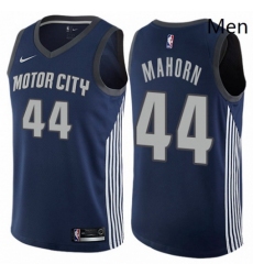 Mens Nike Detroit Pistons 44 Rick Mahorn Authentic Navy Blue NBA Jersey City Edition