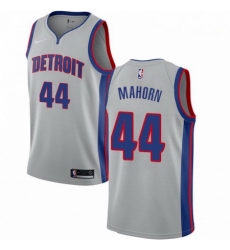 Mens Nike Detroit Pistons 44 Rick Mahorn Authentic Silver NBA Jersey Statement Edition