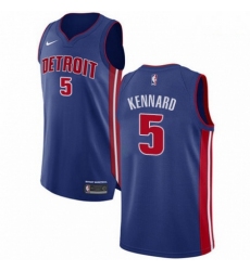 Mens Nike Detroit Pistons 5 Luke Kennard Authentic Royal Blue Road NBA Jersey Icon Edition 