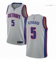 Mens Nike Detroit Pistons 5 Luke Kennard Authentic Silver NBA Jersey Statement Edition 