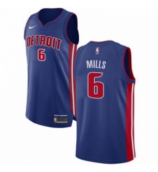Mens Nike Detroit Pistons 6 Terry Mills Authentic Royal Blue Road NBA Jersey Icon Edition