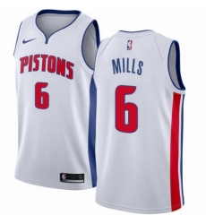 Mens Nike Detroit Pistons 6 Terry Mills Swingman White Home NBA Jersey Association Edition
