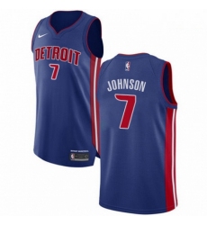Mens Nike Detroit Pistons 7 Stanley Johnson Authentic Royal Blue Road NBA Jersey Icon Edition
