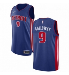 Mens Nike Detroit Pistons 9 Langston Galloway Authentic Royal Blue Road NBA Jersey Icon Edition 