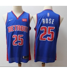 Pistons 25 Derrick Rose Blue City Edition Nike Swingman Jersey