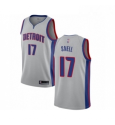 Womens Detroit Pistons 17 Tony Snell Authentic Silver Basketball Jersey Statement Edition 