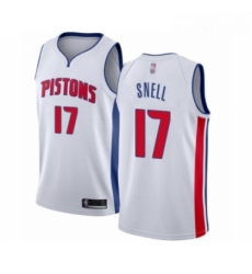 Womens Detroit Pistons 17 Tony Snell Authentic White Basketball Jersey Association Edition 