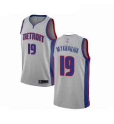 Womens Detroit Pistons 19 Sviatoslav Mykhailiuk Authentic Silver Basketball Jersey Statement Edition 