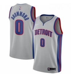 Womens Nike Detroit Pistons 0 Andre Drummond Authentic Silver NBA Jersey Statement Edition