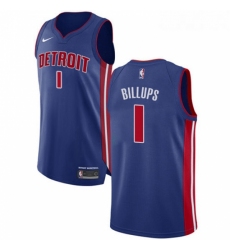 Womens Nike Detroit Pistons 1 Chauncey Billups Authentic Royal Blue Road NBA Jersey Icon Edition
