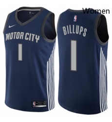 Womens Nike Detroit Pistons 1 Chauncey Billups Swingman Navy Blue NBA Jersey City Edition