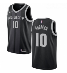Womens Nike Detroit Pistons 10 Dennis Rodman Swingman Black NBA Jersey City Edition
