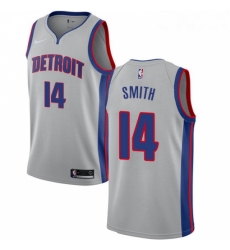 Womens Nike Detroit Pistons 14 Ish Smith Authentic Silver NBA Jersey Statement Edition