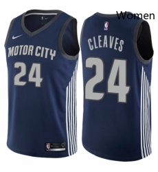 Womens Nike Detroit Pistons 24 Mateen Cleaves Swingman Navy Blue NBA Jersey City Edition