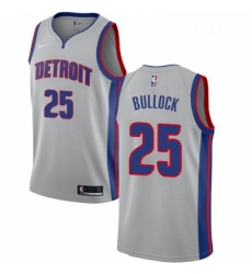 Womens Nike Detroit Pistons 25 Reggie Bullock Authentic Silver NBA Jersey Statement Edition 
