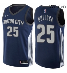 Womens Nike Detroit Pistons 25 Reggie Bullock Swingman Navy Blue NBA Jersey City Edition 