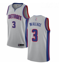 Womens Nike Detroit Pistons 3 Ben Wallace Authentic Silver NBA Jersey Statement Edition