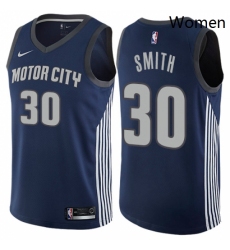 Womens Nike Detroit Pistons 30 Joe Smith Swingman Navy Blue NBA Jersey City Edition