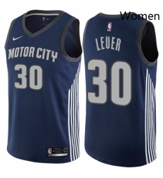 Womens Nike Detroit Pistons 30 Jon Leuer Swingman Navy Blue NBA Jersey City Edition 