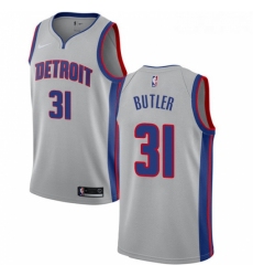 Womens Nike Detroit Pistons 31 Caron Butler Authentic Silver NBA Jersey Statement Edition