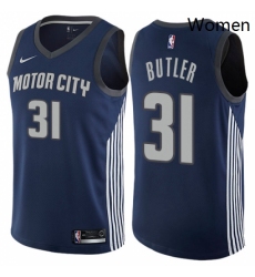 Womens Nike Detroit Pistons 31 Caron Butler Swingman Navy Blue NBA Jersey City Edition