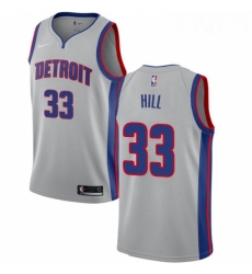 Womens Nike Detroit Pistons 33 Grant Hill Authentic Silver NBA Jersey Statement Edition