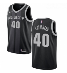 Womens Nike Detroit Pistons 40 Bill Laimbeer Swingman Black NBA Jersey City Edition