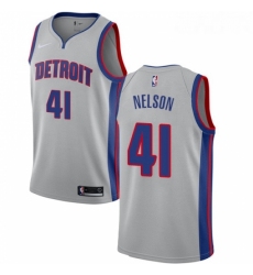 Womens Nike Detroit Pistons 41 Jameer Nelson Swingman Silver NBA Jersey Statement Edition 