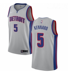 Womens Nike Detroit Pistons 5 Luke Kennard Authentic Silver NBA Jersey Statement Edition 