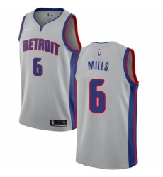 Womens Nike Detroit Pistons 6 Terry Mills Swingman Silver NBA Jersey Statement Edition