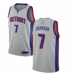 Womens Nike Detroit Pistons 7 Stanley Johnson Authentic Silver NBA Jersey Statement Edition