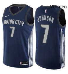 Womens Nike Detroit Pistons 7 Stanley Johnson Swingman Navy Blue NBA Jersey City Edition