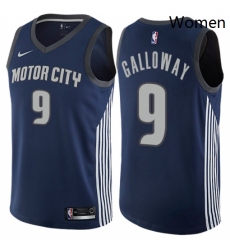 Womens Nike Detroit Pistons 9 Langston Galloway Swingman Navy Blue NBA Jersey City Edition 
