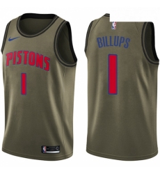 Youth Nike Detroit Pistons 1 Chauncey Billups Swingman Green Salute to Service NBA Jersey