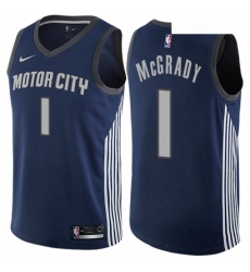 Youth Nike Detroit Pistons 1 Tracy McGrady Swingman Navy Blue NBA Jersey City Edition
