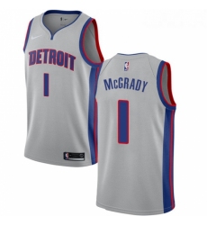 Youth Nike Detroit Pistons 1 Tracy McGrady Swingman Silver NBA Jersey Statement Edition