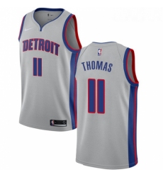 Youth Nike Detroit Pistons 11 Isiah Thomas Authentic Silver NBA Jersey Statement Edition