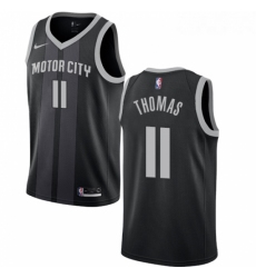 Youth Nike Detroit Pistons 11 Isiah Thomas Swingman Black NBA Jersey City Edition