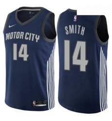 Youth Nike Detroit Pistons 14 Ish Smith Swingman Navy Blue NBA Jersey City Edition
