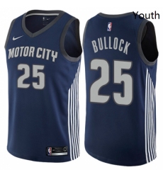 Youth Nike Detroit Pistons 25 Reggie Bullock Swingman Navy Blue NBA Jersey City Edition 