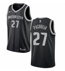 Youth Nike Detroit Pistons 27 Zaza Pachulia Swingman Black NBA Jersey City Edition 