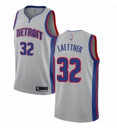 Youth Nike Detroit Pistons 32 Christian Laettner Swingman Silver NBA Jersey Statement Edition